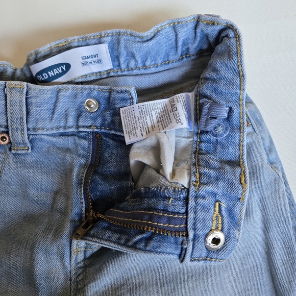 OLD NAVY BOYS Straight Leg Light wash Adjustable Flex Waist Size 7 - Picture 4 of 6